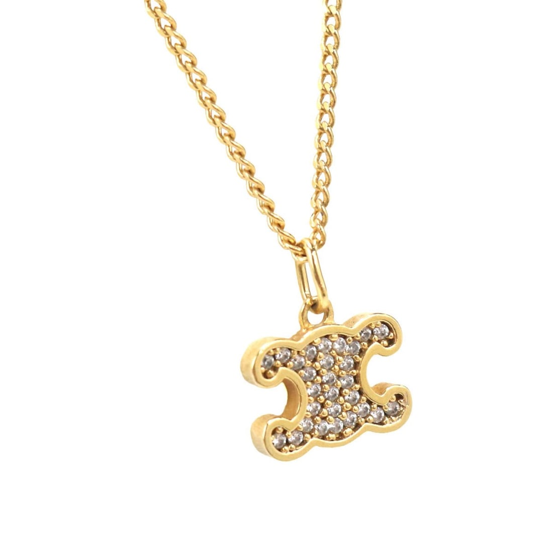 CELINE Celine Necklace 460GB6BZI.35OR Rhinestone Triomphe Women's Gold: --- Catalog ---Category: SizePendant Size: 8mm x 11mm / 0.31'' x 0.43''Neck Circumference: 40 cm / 15.74''Category: DesignColor: GoldGender: WomenMaterial: MetalNecklace Type: NecklaceCategory: Genera
