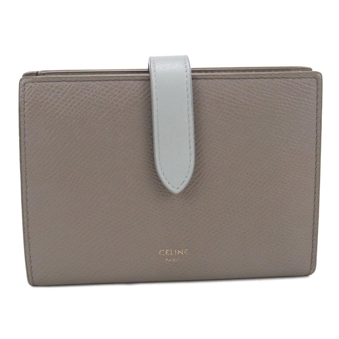 CELINE Celine Bi-fold Wallet 10B643BRU Medium Strap Women's Gray: --- Catalog ---Category: SizeSize (HxWxD): 10cm x 14cm x 2cm / 3.93'' x 5.51'' x 0.78''Category: DesignType: Wallet (bi-fold)Color: GrayGender: WomenMaterial: Leather Leather/Fur Type: CalfskinCategor