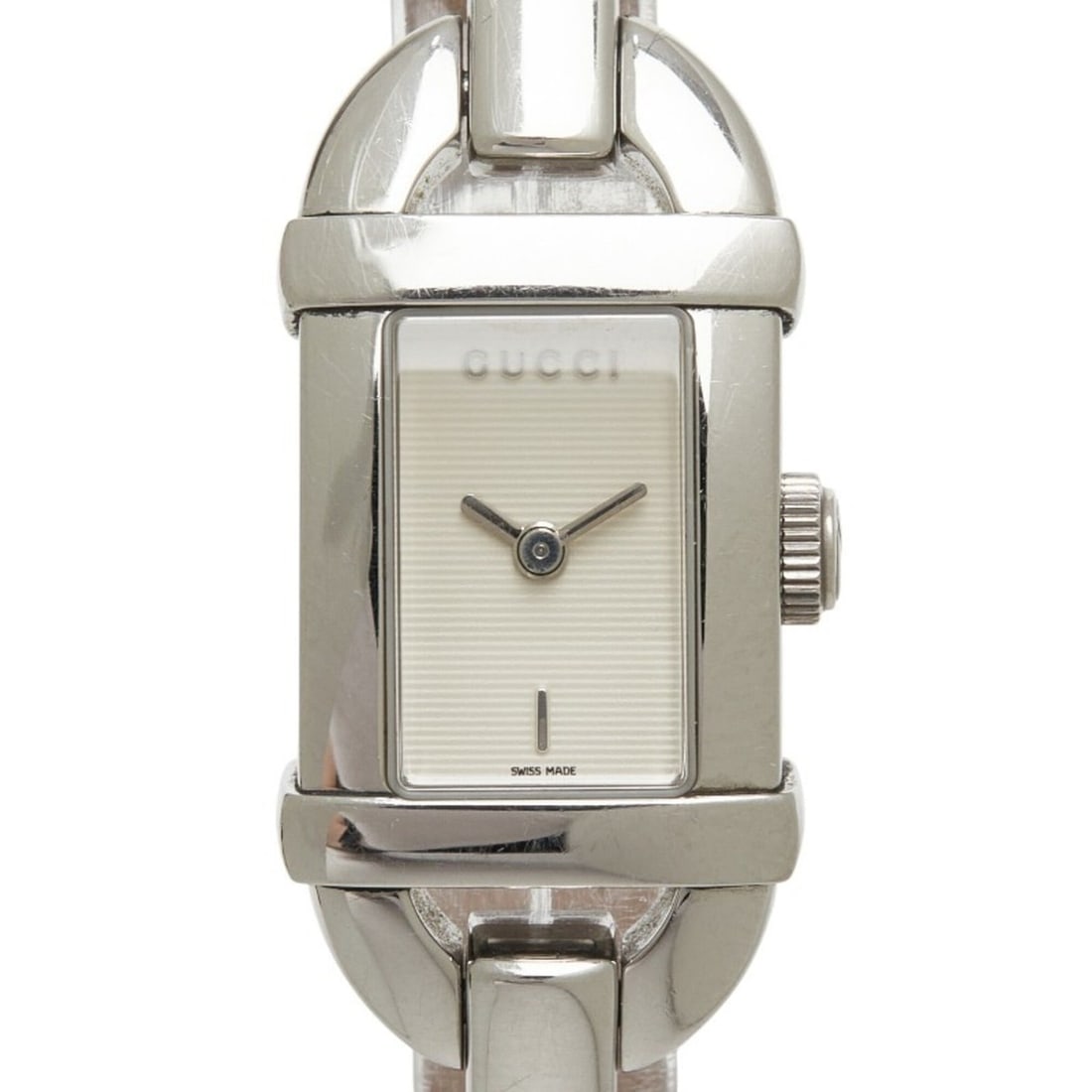 Gucci Bangle Watch 6800L Quartz White Dial Stainless Steel Leather Women's GUCCI: --- Catalog ---Category: SizeWrist Size: 15.5cm / 6.1''Case Diameter: 15.9mm / 0.63''Category: DesignType: WristwatchGender: WomenColor (Dial): WhiteMaterial (Band): LeatherMaterial (Case): Stainless 