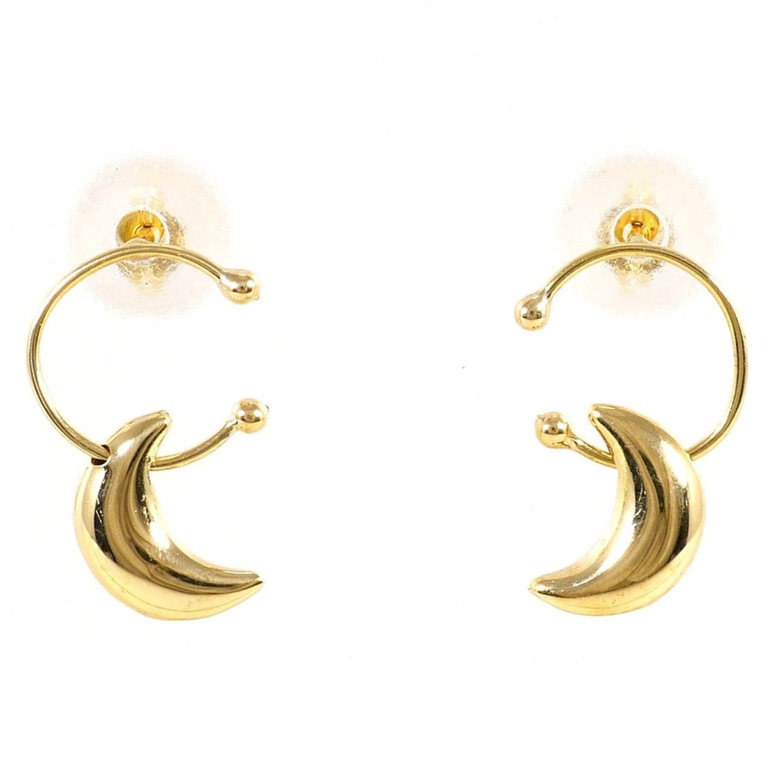 18K (18-karat) Yellow Gold Earrings, Total Weight 0.5g, Jewelry (1 of 9)