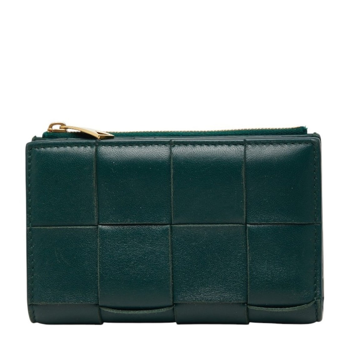 Bottega Veneta Maxi Intrecciato Cassette Bi-fold Wallet, Green Leather, Women's BOTTEGAVENETA: --- Catalog ---Category: SizeSize (HxWxD): 9cm x 14.5cm x 2cm / 3.54'' x 5.7'' x 0.78''Category: DesignType: Wallet (bi-fold)Color: GreenGender: WomenMaterial: Leather Category: GeneralBrand: Bottega 