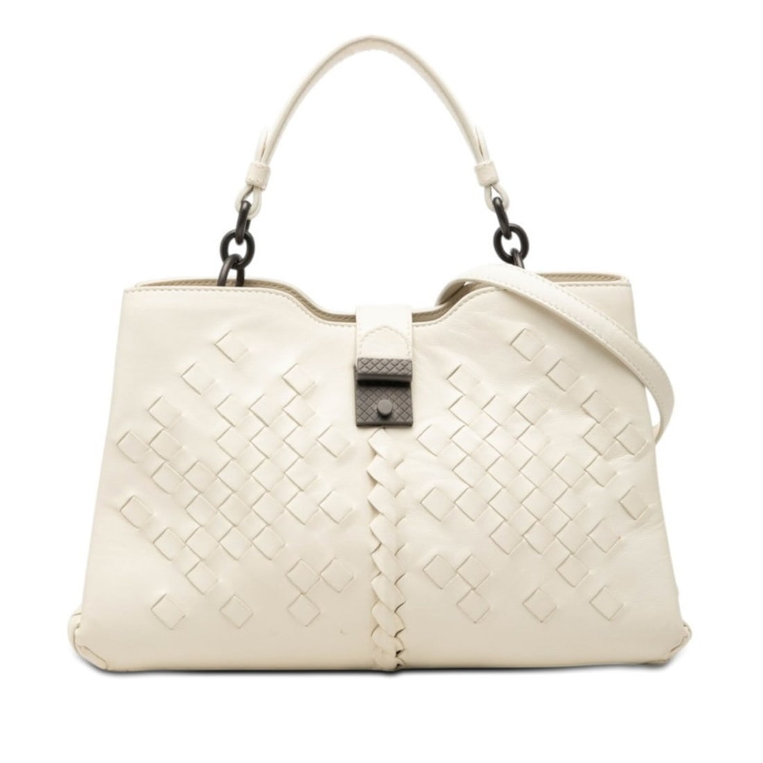Bottega Veneta Intrecciato Napoli Handbag Shoulder Bag 2-Way Off-White Leather Women's BOTTEGAVENETA (1 of 7)