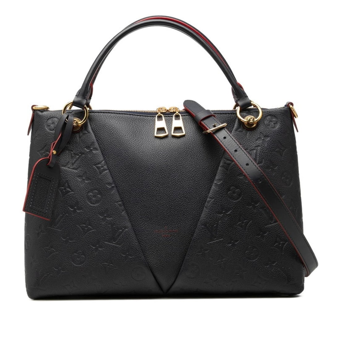 Louis Vuitton Monogram Empreinte V Tote MM Bag Shoulder 2WAY M44397 Marine Rouge Navy Leather: --- Catalog ---Category: SizeSize (HxWxD): 25cm x 35cm x 13.5cm / 9.84'' x 13.77'' x 5.31''Category: DesignType: Shoulder bag, Tote bagColor: Marine rouge, NavyGender: WomenMaterial: Leather Category: