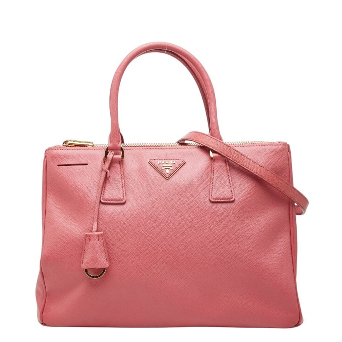 Prada Galleria Triangle Logo Plate Handbag Shoulder Bag 2WAY BN2274 Pink Saffiano Leather Women's (1 of 15)