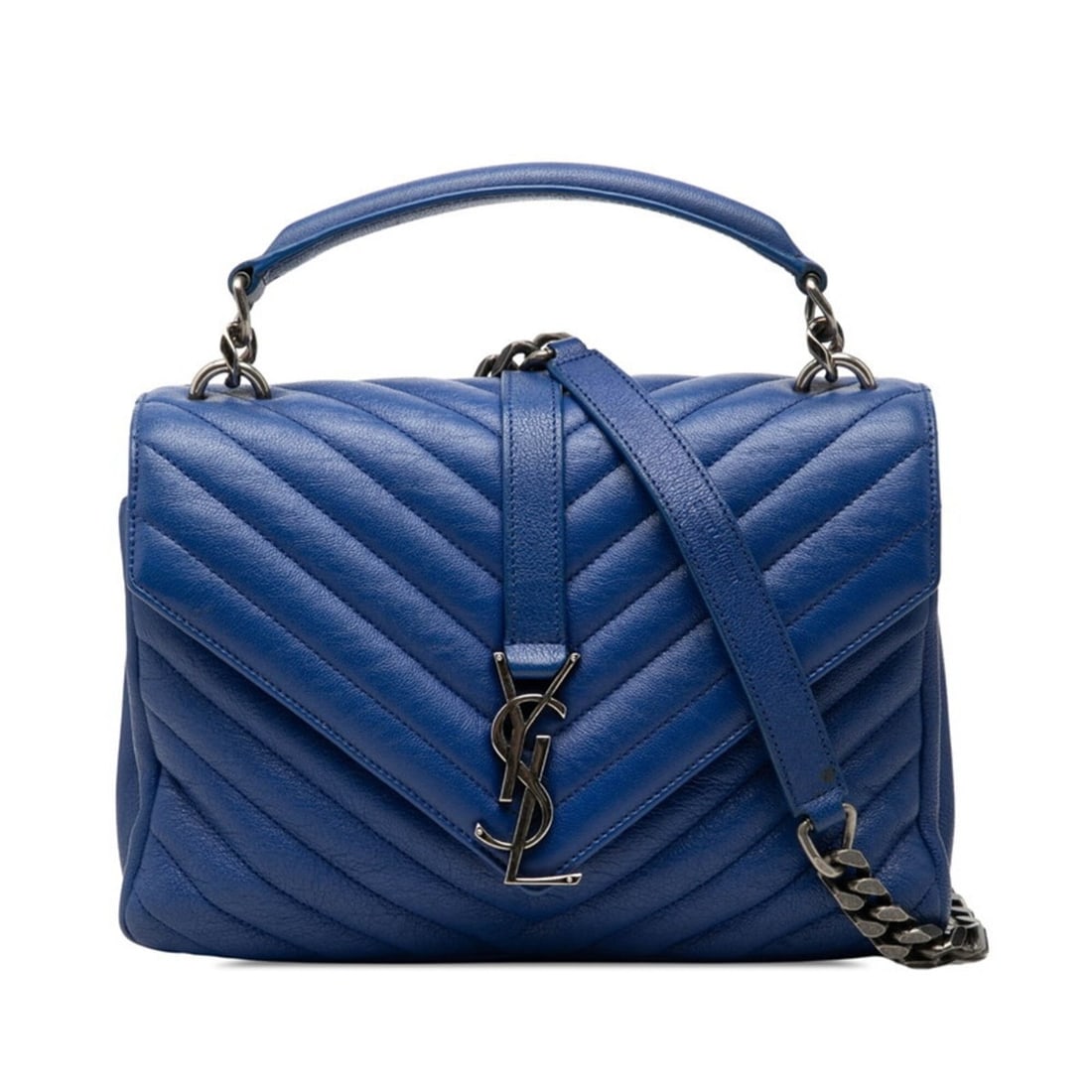 Saint Laurent YSL Logo Chain Handbag Shoulder Bag 2-Way 392737 Blue Leather Women's SAINT LAURENT: --- Catalog ---Category: SizeSize (HxWxD): 17cm x 24cm / 6.69'' x 9.44''Category: DesignType: Handbag, Shoulder bagColor: BlueGender: WomenMaterial: Leather Category: GeneralMPN: 392737Brand: Saint La
