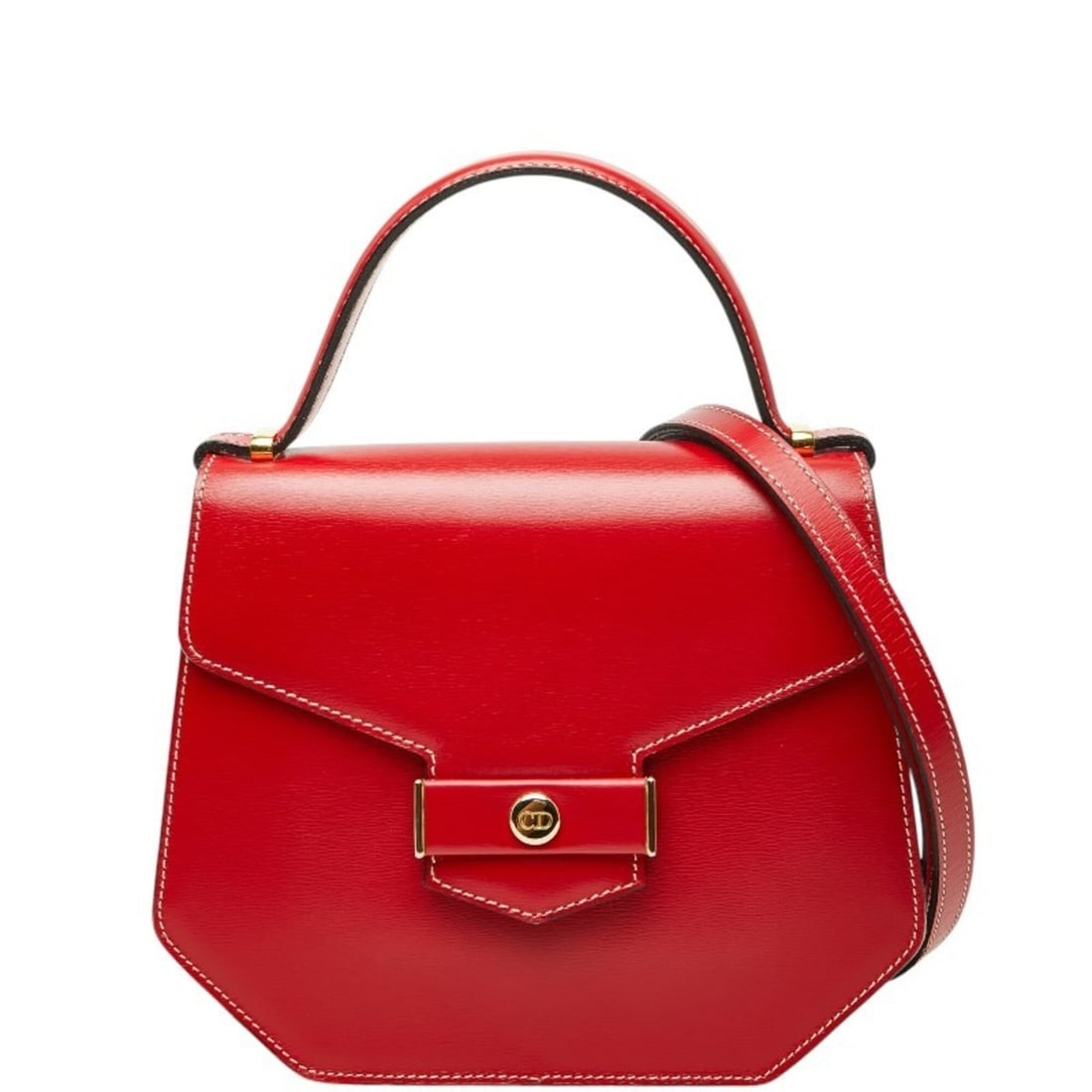 Christian Dior CD Logo Handbag Shoulder Bag 2-Way Red Leather Women's: --- Catalog ---Category: SizeSize (HxWxD): 18cm x 21.5cm x 7cm / 7.08'' x 8.46'' x 2.75''Category: DesignType: Handbag, Shoulder bagColor: Red colorGender: WomenMaterial: Leather Category: GeneralBran