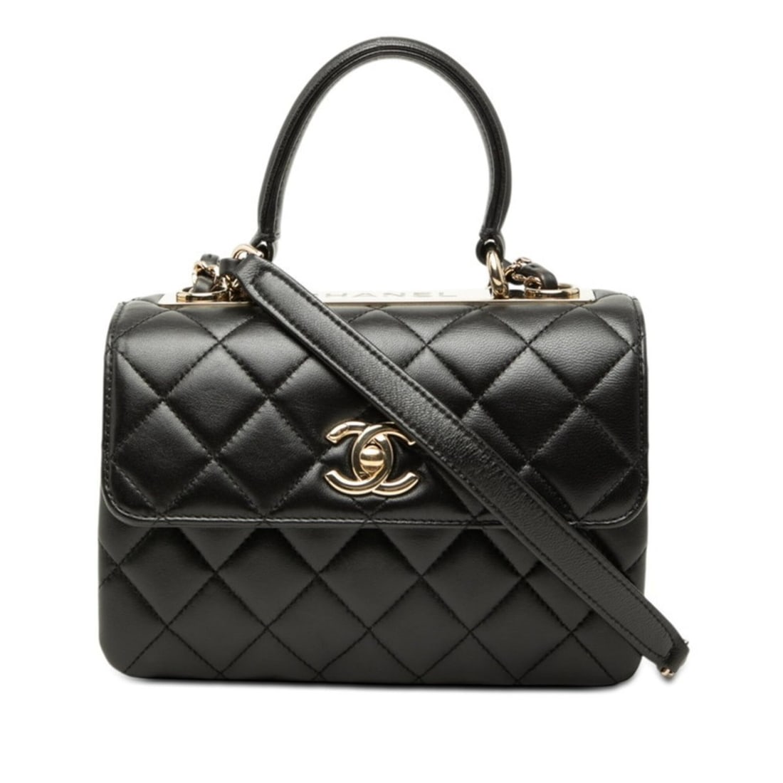 Chanel Matelassé Coco Mark Handbag Chain Shoulder Bag Black Lambskin Women's CHANEL: --- Catalog ---Category: SizeSize (HxWxD): 13.5cm x 20.5cm x 7.5cm / 5.31'' x 8.07'' x 2.95''Category: DesignType: Handbag, Shoulder bagColor: BlackGender: WomenMaterial: Leather Leather/Fur Type: Lam