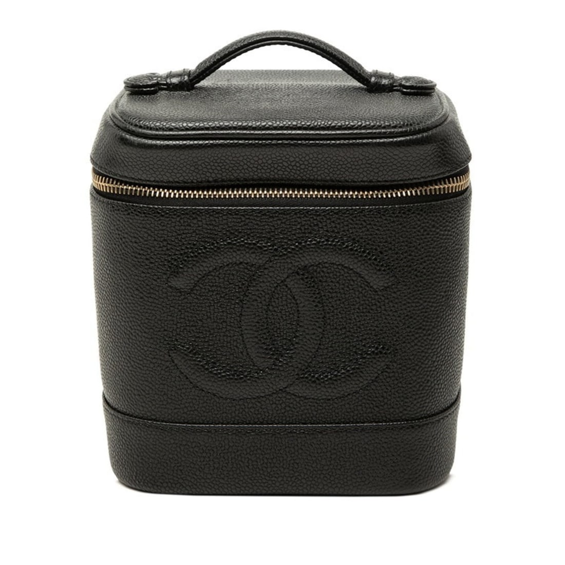 Chanel Coco Mark Vanity Bag Handbag A01998 Black Caviar Leather Women's CHANEL (1 of 11)