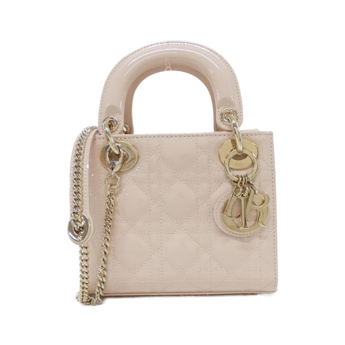 Christian Dior Lady Mini M0505OWCB Handbag: --- Catalog ---Category: SizeSize (HxWxD): 14cm x 17cm x 7cm / 5.51'' x 6.69'' x 2.75''Category: DesignType: HandbagColor: PinkGender: WomenMaterial: Leather Leather/Fur Type: Enamel LeatherCategory: