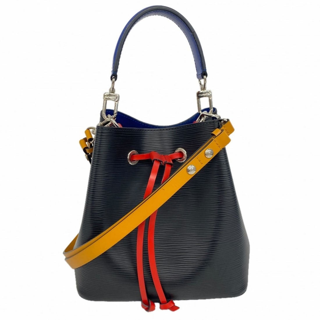 Louis Vuitton Epi NeoNoe BB Handbag M52853 Noir Saffron Red 2-way bag for women: --- Catalog ---Category: SizeSize (HxWxD): 20.5cm x 20cm x 13cm / 8.07'' x 7.87'' x 5.11''Category: DesignType: HandbagColor: Noir, Red color, SaffronGender: WomenCategory: GeneralMPN: M52853Brand: Lo