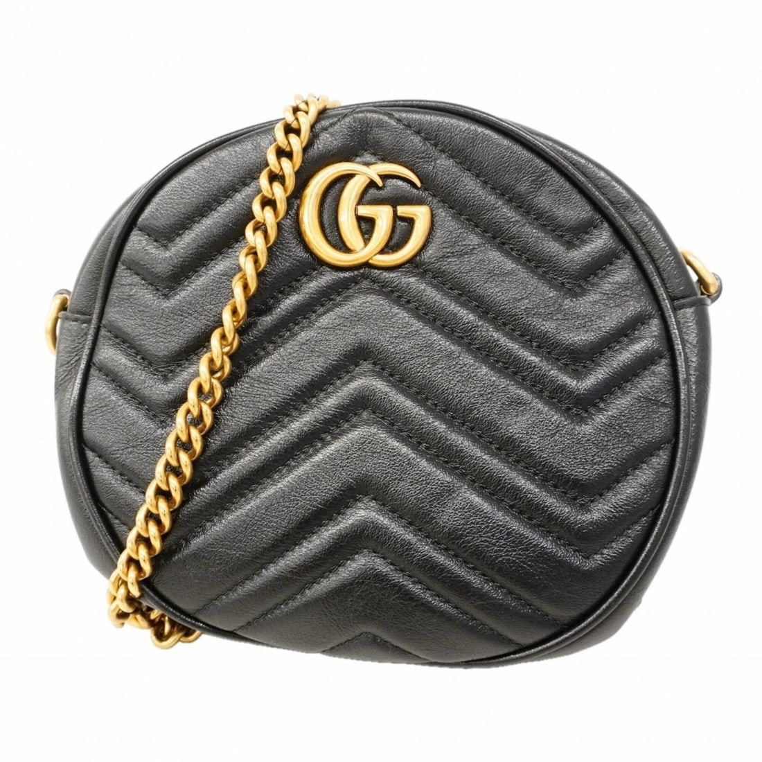 Gucci GG Marmont Shoulder Bag 550154 Leather Black Women's P3214135 (1 of 9)