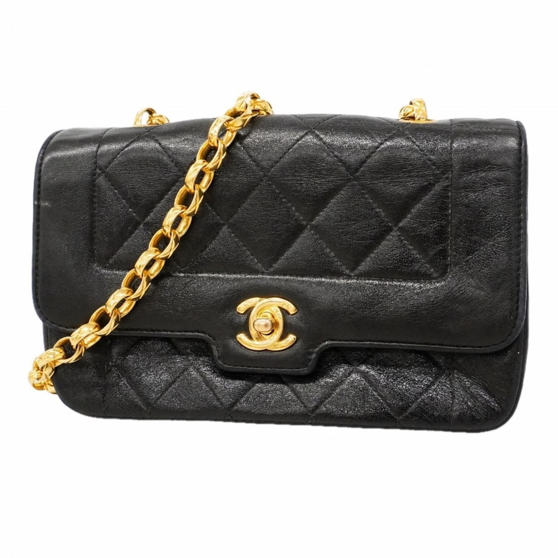 Chanel Matelassé Chain Shoulder Bag, Lambskin, Black, Women's: --- Catalog ---Category: SizeSize (HxWxD): 11.5cm x 18.5cm x 5.5cm / 4.52'' x 7.28'' x 2.16''Category: DesignType: Shoulder bagColor: BlackGender: WomenMaterial: Leather Hardware Color: GoldLeather/Fu