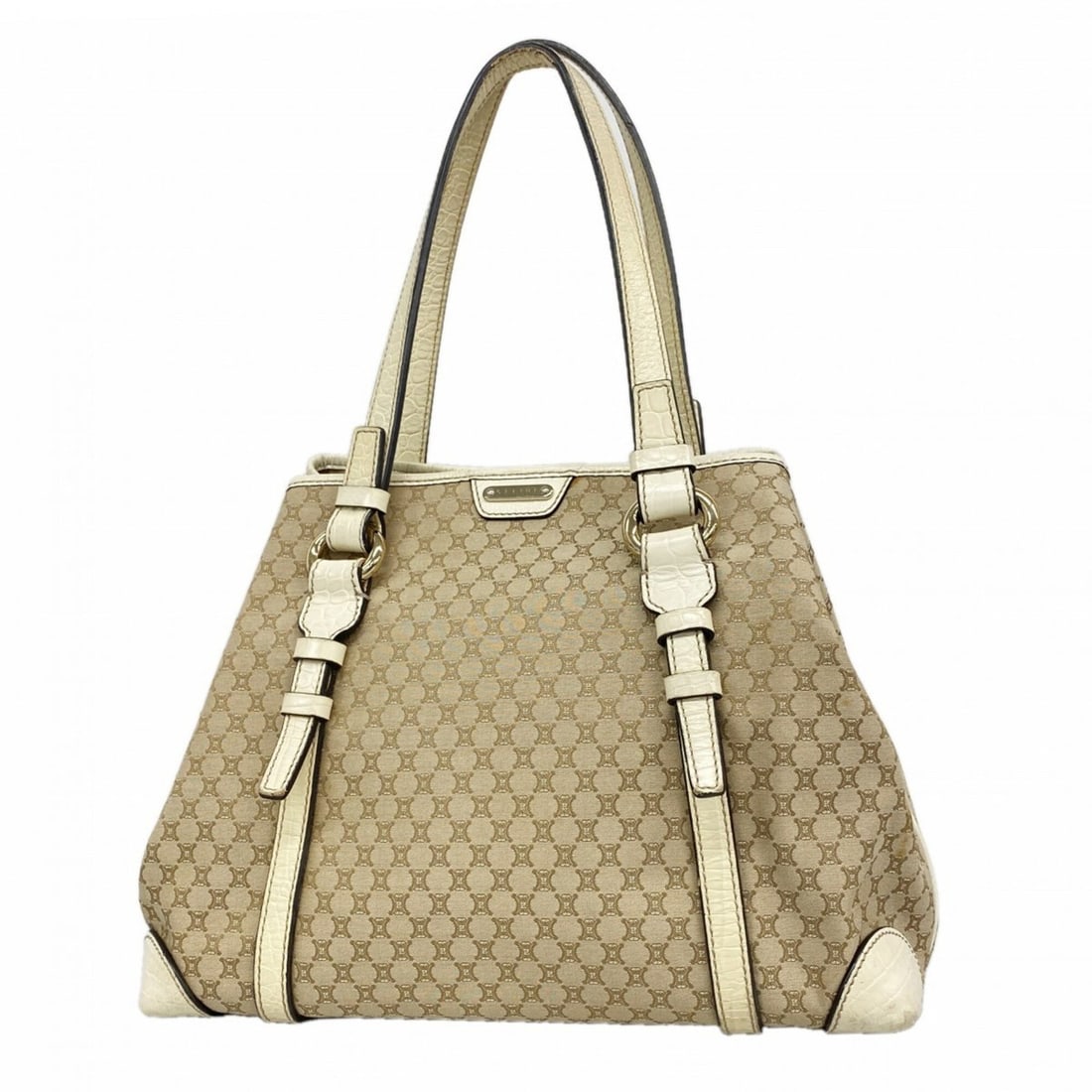 Celine Macadam Nylon Canvas Tote Bag, Beige Champagne, Women's (1 of 11)