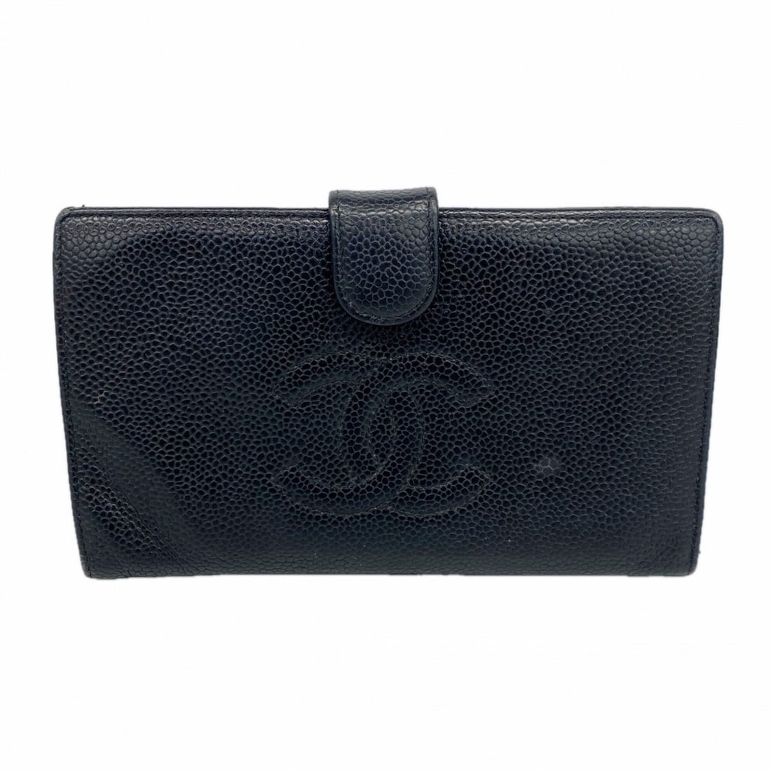 Chanel Long Wallet, Caviar Leather, Black, Women's: --- Catalog ---Category: SizeSize (HxWxD): 10.5cm x 17cm x 2cm / 4.13'' x 6.69'' x 0.78''Category: DesignType: Long wallet (bi-fold)Color: BlackGender: WomenMaterial: Grained Calfskin Category: Genera