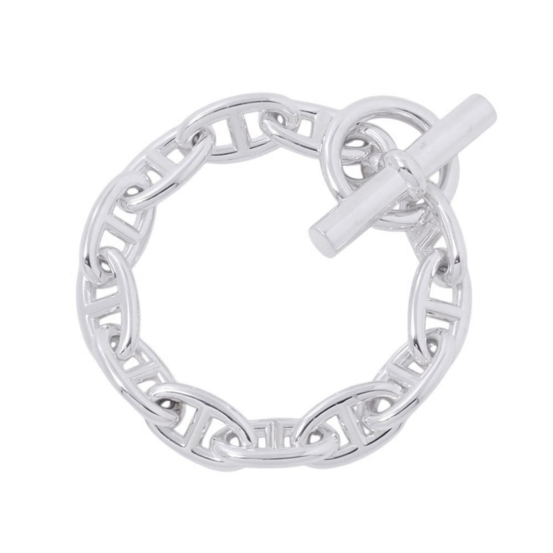 Hermes Chaine d'Ancre GM Bracelet, 12 links, SV925 Silver. (HERMES d'Ancre): --- Catalog ---Category: SizeLength: 16.5cm / 6.49''Weight: 67.4g / 2.37oz.Total Length: 21cm / 8.26''Category: DesignType: Charm braceletGender: WomenMaterial: Silver 925Category: GeneralLine: Chaine