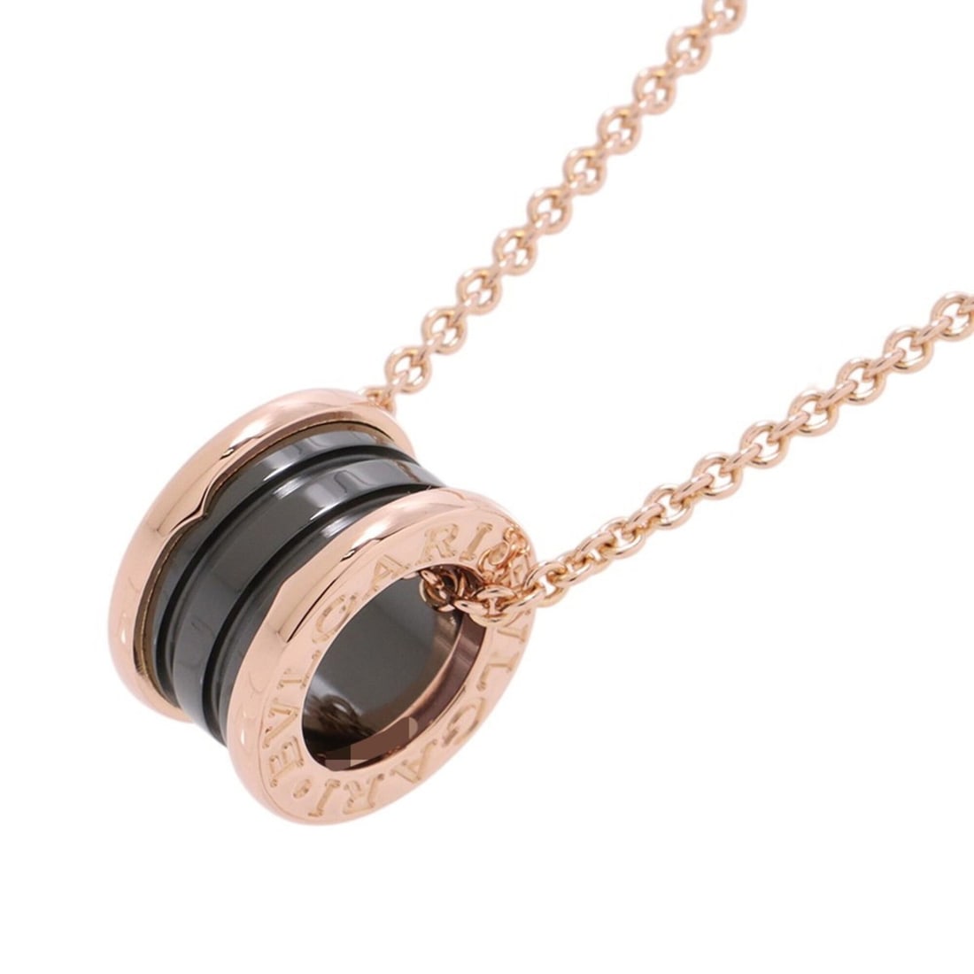 BVLGARI B-zero1 Necklace, 18KPG Pink Gold, Black Ceramic, 346083, Pendant Necklace: --- Catalog ---Category: SizeWeight: 13.2g / 0.46oz.Pendant Size: 14.8mm x 9.2mm / 0.58'' x 0.36''Neck Circumference: 38.5 cm - 43.5 cm / 15.15'' - 17.12''Category: DesignColor: Black, Pink goldGender