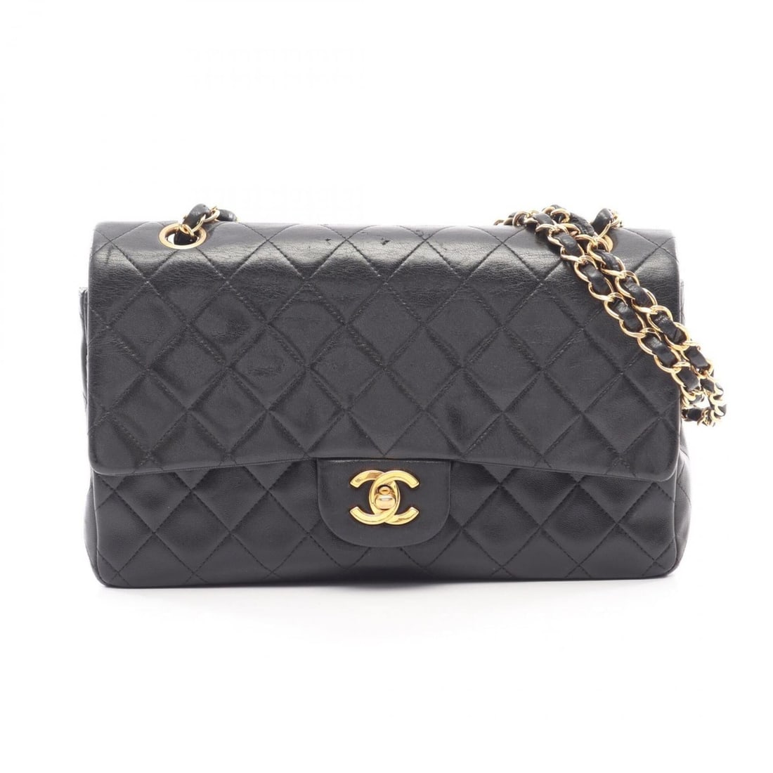 Chanel Matelassé Double Flap Shoulder Bag/Handbag, Lambskin Leather, Women's, Black: --- Catalog ---Category: SizeSize (HxWxD): 16cm x 25cm x 6.5cm / 6.29'' x 9.84'' x 2.55''Category: DesignType: Handbag, Shoulder bagColor: BlackGender: WomenMaterial: Leather Leather/Fur Type: Lambski