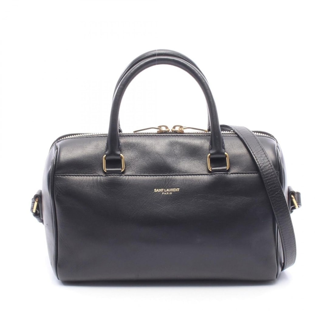 Yves Saint Laurent Saint Laurent Paris Baby Duffle 2-Way Handbag, Leather, Women's, Black, 330958: --- Catalog ---Category: SizeSize (HxWxD): 15cm x 23cm x 10.5cm / 5.9'' x 9.05'' x 4.13''Category: DesignType: HandbagColor: BlackGender: WomenMaterial: Leather Category: GeneralMPN: 330958 BOF0JBrand