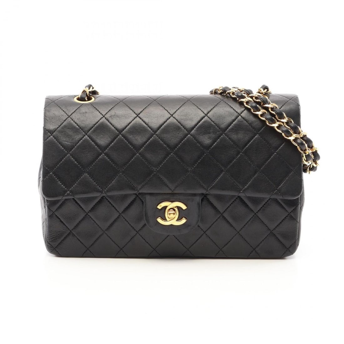 Chanel Matelassé Double Flap Shoulder Bag/Handbag, Lambskin Leather, Women's, Black: --- Catalog ---Category: SizeSize (HxWxD): 16cm x 25cm x 6.5cm / 6.29'' x 9.84'' x 2.55''Category: DesignType: Handbag, Shoulder bagColor: BlackGender: WomenMaterial: Leather Leather/Fur Type: Lambski
