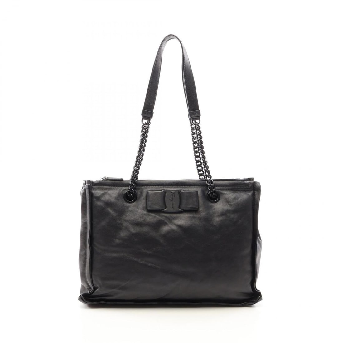 Salvatore Ferragamo Vara Ribbon Shoulder Bag/Handbag, Leather, Women's, Black: --- Catalog ---Category: SizeSize (HxWxD): 22cm x 31cm x 10cm / 8.66'' x 12.2'' x 3.93''Category: DesignType: Handbag, Shoulder bagColor: BlackGender: WomenMaterial: Leather Category: GeneralBrand: Sa