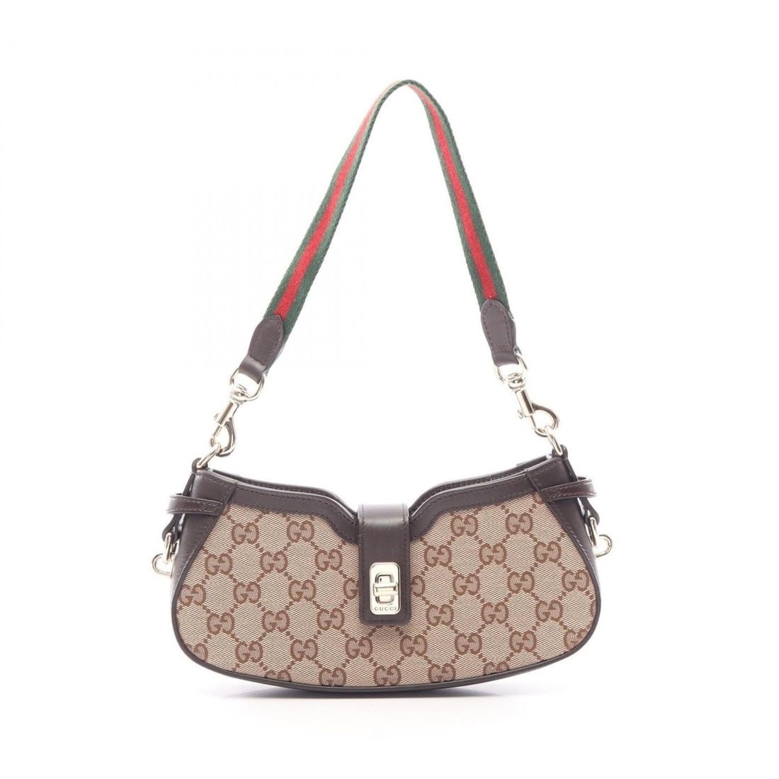 Gucci Moonside Sherry Line GG Canvas Handbag, and Leather, Women's, Beige/Brown, 786015: --- Catalog ---Category: SizeSize (HxWxD): 10cm x 22cm x 4.5cm / 3.93'' x 8.66'' x 1.77''Category: DesignType: HandbagColor: Beige, BrownGender: WomenMaterial: GG canvas , Leather Category: GeneralMPN