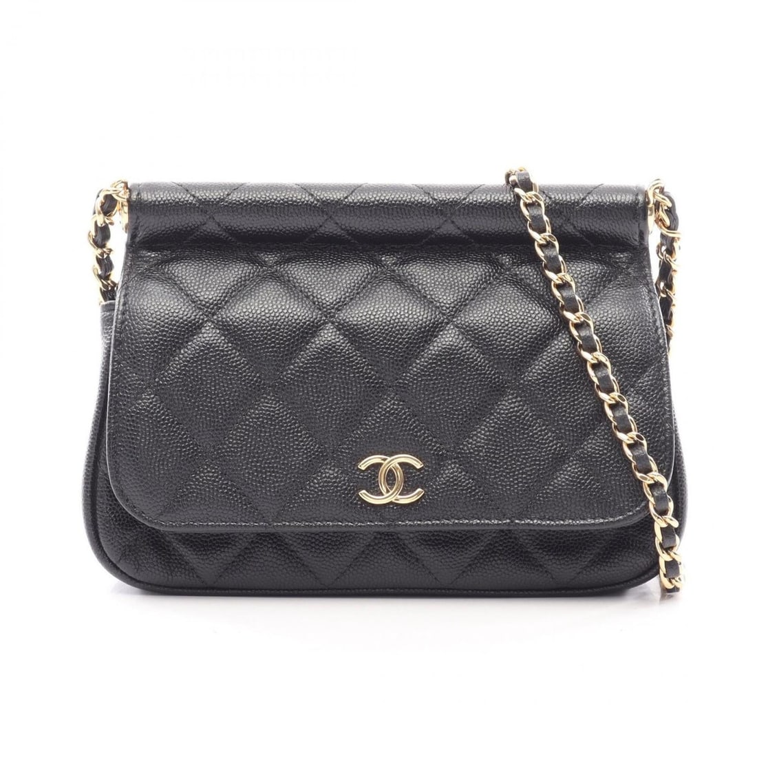 Chanel Matelassé Shoulder Bag/Handbag, Caviar Leather (Grained Calfskin), Women's, Black: --- Catalog ---Category: SizeSize (HxWxD): 12.5cm x 17.5cm x 5cm / 4.92'' x 6.88'' x 1.96''Category: DesignType: Handbag, Shoulder bagColor: BlackGender: WomenMaterial: Grained Calfskin Category: Gene