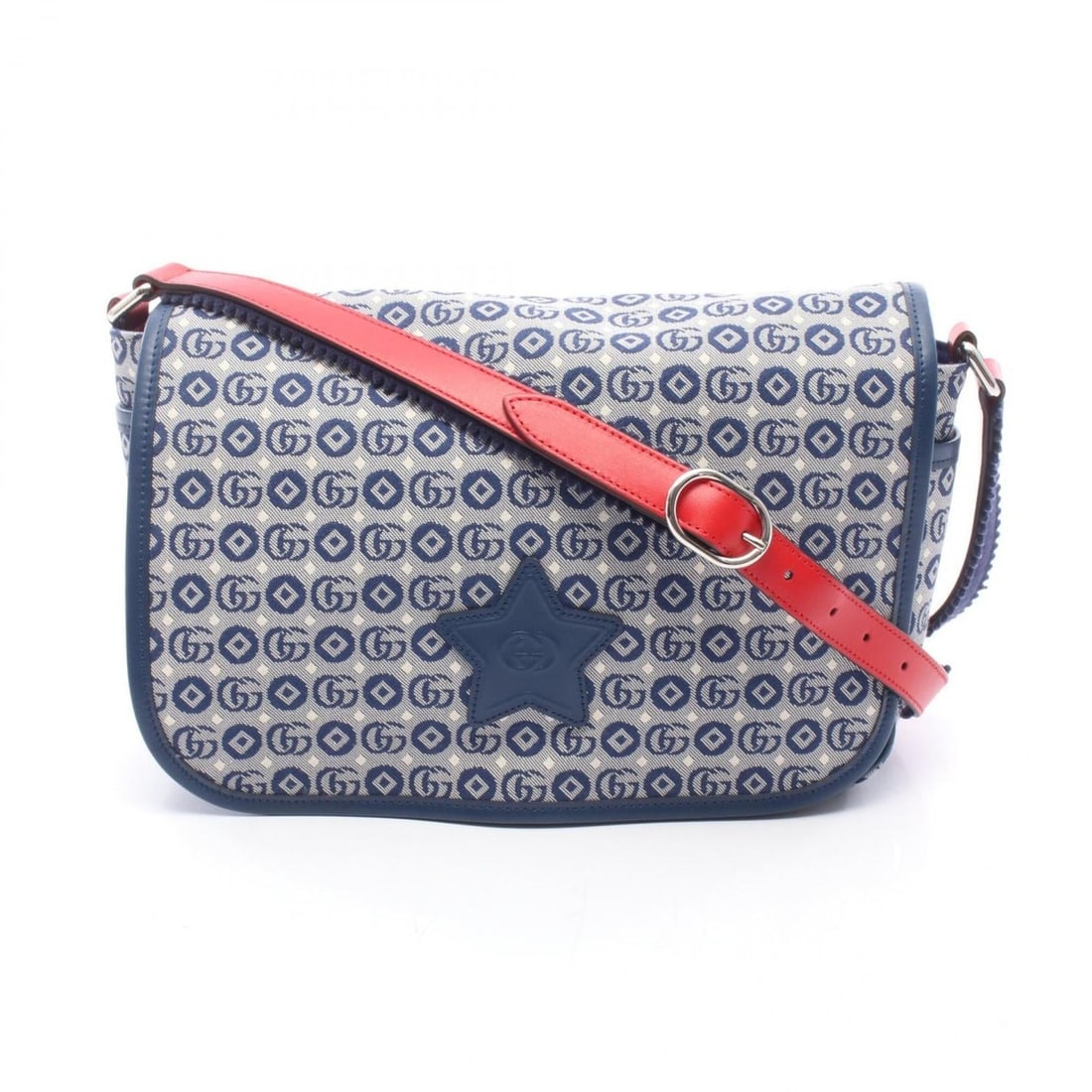 Gucci Children's Double G Shoulder Bag/Handbag, Canvas and Leather, Men's/Women's, Navy, Gray, Red,: --- Catalog ---Category: SizeSize (HxWxD): 21cm x 28cm x 8cm / 8.26'' x 11.02'' x 3.14''Category: DesignType: Handbag, Shoulder bagColor: Gray, Navy, Red colorGender: Men,WomenMaterial: Canvas , Leath