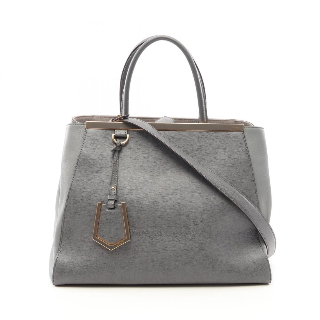 Fendi 2JOURS 2-Way Handbag, Leather, Women's, Gray: --- Catalog ---Category: SizeSize (HxWxD): 27cm x 35cm x 15cm / 10.62'' x 13.77'' x 5.9''Category: DesignType: HandbagColor: GrayGender: WomenMaterial: Leather Category: GeneralBrand: Fendi--- Item Li