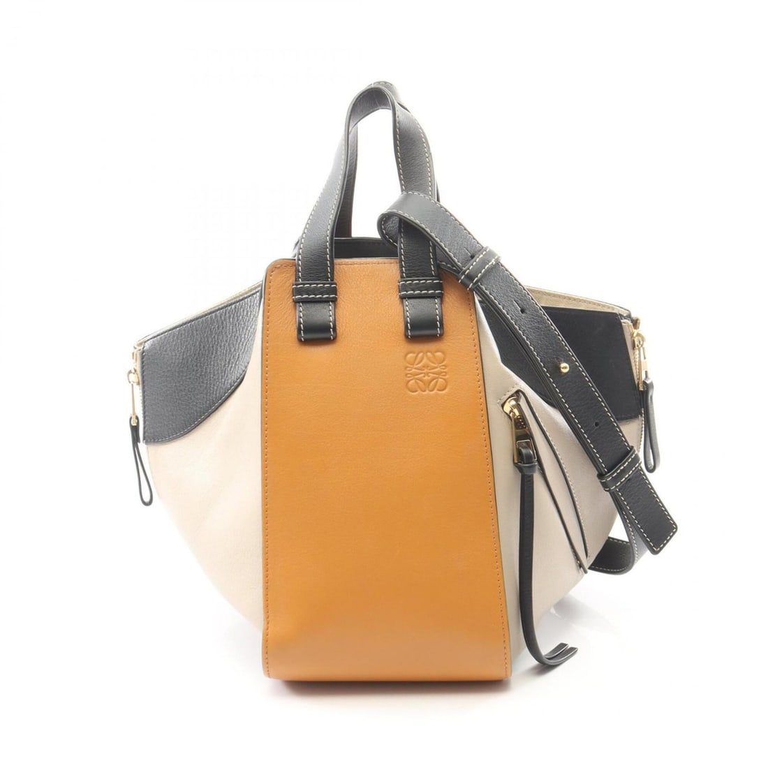 Loewe Hammock Small 2-Way Handbag, Leather, Women's, Brown, Gray, Black: --- Catalog ---Category: SizeSize (HxWxD): 25cm x 14cm x 25cm / 9.84'' x 5.51'' x 9.84''Category: DesignType: HandbagColor: Black, Brown, GrayGender: WomenMaterial: Leather Category: GeneralBrand: Loe
