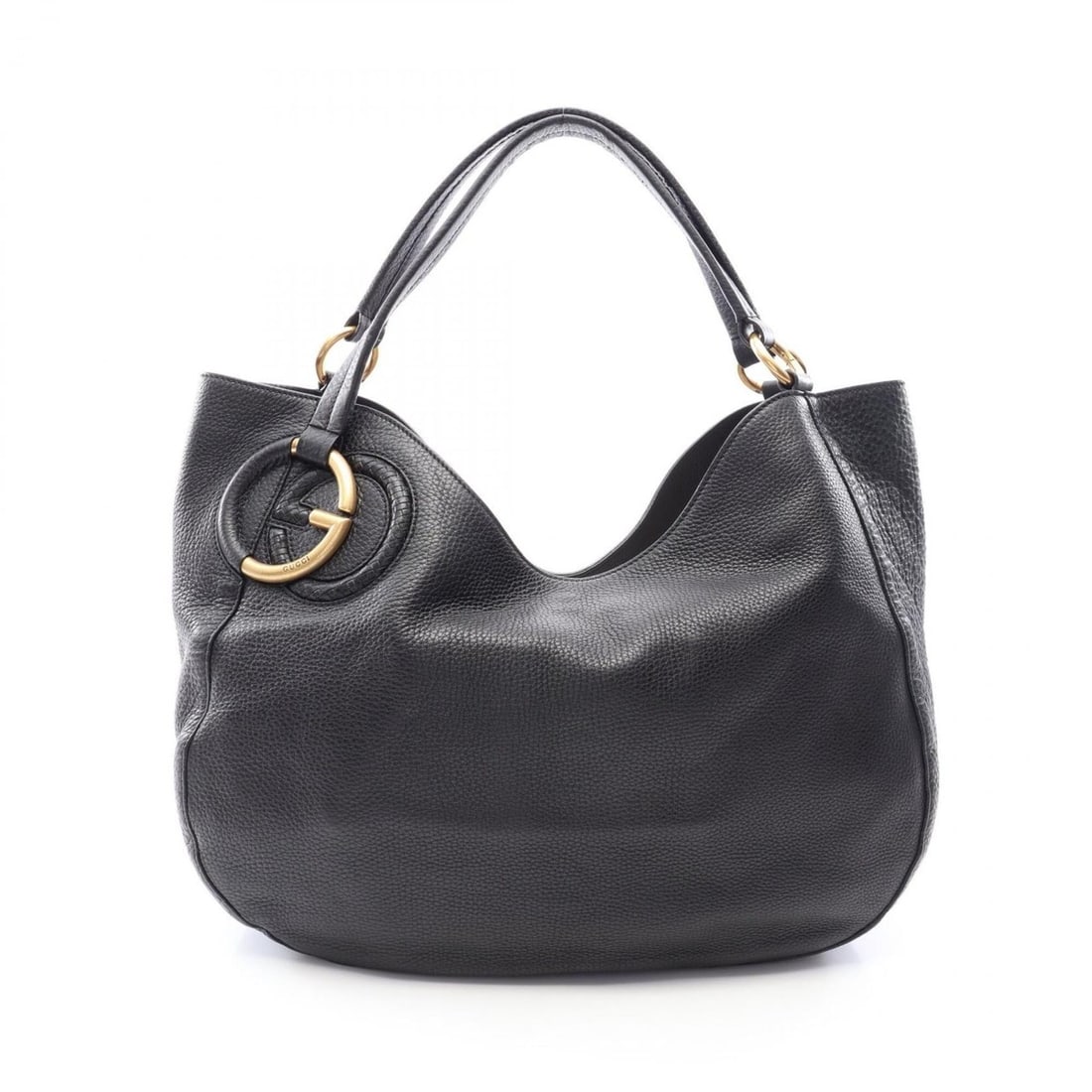 Gucci Interlocking G Shoulder Bag Handbag Leather Women's Black 309531 (1 of 13)