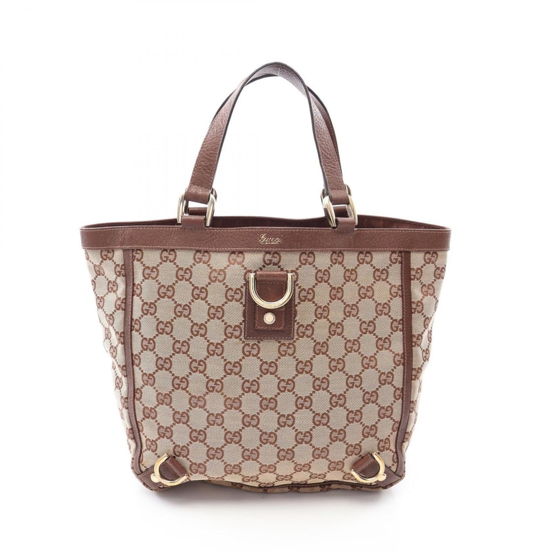 Gucci Abbey GG Canvas Tote Bag Handbag Leather Women's Beige/Brown 130739: --- Catalog ---Category: SizeSize (HxWxD): 26cm x 25cm x 10cm / 10.23'' x 9.84'' x 3.93''Handle Length: 34cm / 13.38''Category: DesignType: Handbag, Tote bagColor: Beige, BrownGender: WomenMaterial: G