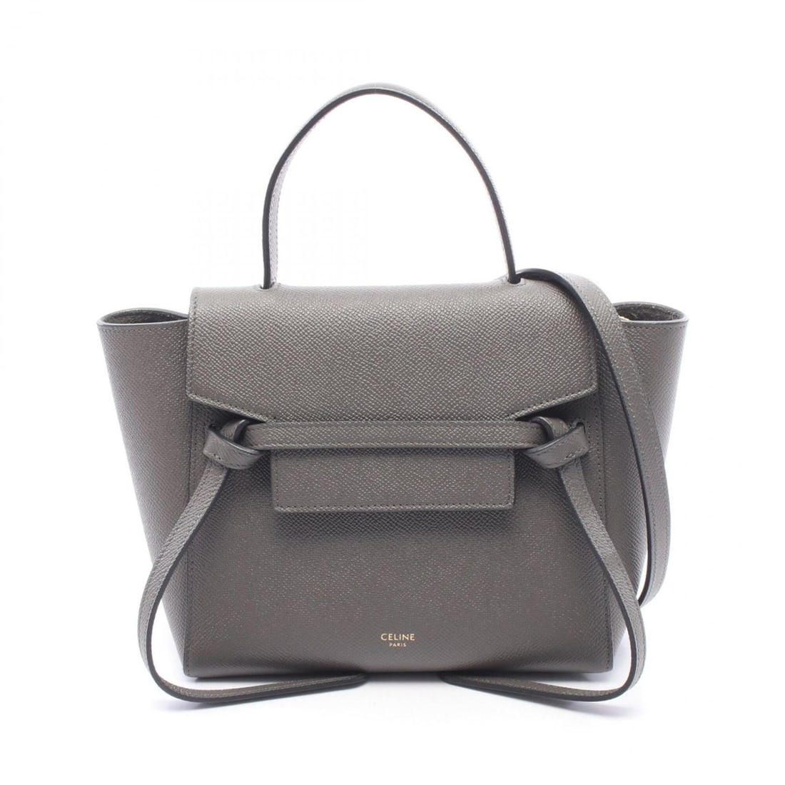 Celine BELT BAG NANO 2-Way Handbag, Leather, Women's, Gray: --- Catalog ---Category: SizeSize (HxWxD): 18cm x 20cm x 11cm / 7.08'' x 7.87'' x 4.33''Category: DesignType: HandbagColor: GrayGender: WomenMaterial: Leather Category: GeneralBrand: Celine--- Item Li
