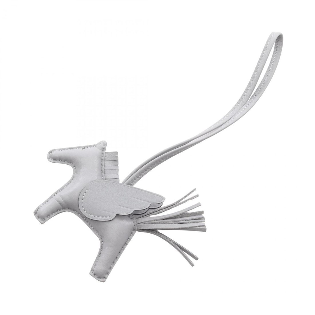 Hermes Rodeo Pegasus PM Gris Pantin Charm Accessory, Agneau Milo Veau Swift Leather, Women's, Gray: --- Catalog ---Category: DesignType: Handbag charmColor: GrayGender: WomenMaterial: Agneau Milo, Swift leatherCategory: GeneralBrand: Hermes--- Item List ---Section: ConditionRanking: Rank NS Never us