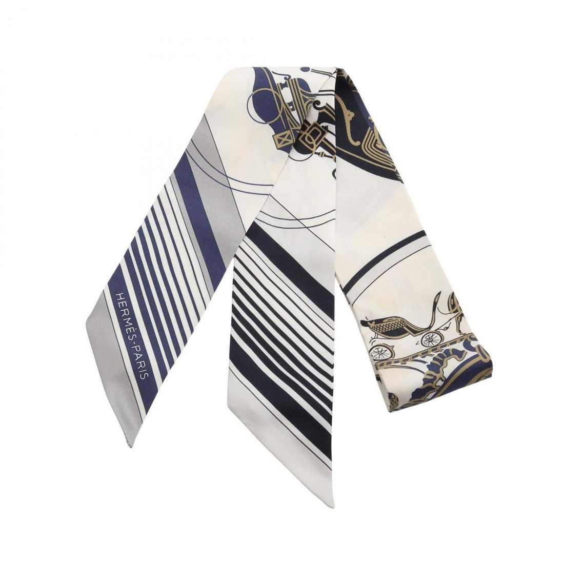 Hermes Twilly EX-LIBRIS Scarf/Muffler, Silk, Women's, White, Navy, Black: --- Catalog ---Category: SizeSize (LxW): 85cm x 5cm / 33.46'' x 1.96''Category: DesignType: ScarfColor: Black, Navy, WhiteGender: WomenMaterial: Silk Category: GeneralBrand: Hermes--- Item List ---Sec