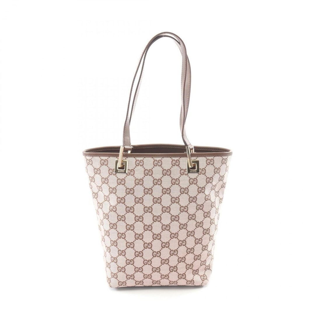 Gucci GG Canvas Tote Bag Handbag Leather Women's Pink/Brown 002?1099: --- Catalog ---Category: SizeSize (HxWxD): 24cm x 17cm x 10cm / 9.44'' x 6.69'' x 3.93''Handle Length: 48cm / 18.89''Category: DesignType: Handbag, Tote bagColor: Brown, PinkGender: WomenMaterial: GG 