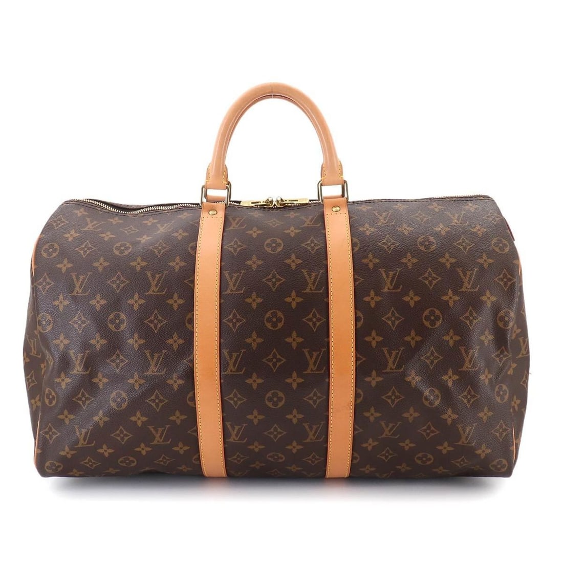 Louis Vuitton Keepall 50 Monogram Boston Handbag, Brown, M41426: --- Catalog ---Category: SizeSize (HxWxD): 29cm x 50cm x 21cm / 11.41'' x 19.68'' x 8.26''Category: DesignType: Boston bag, HandbagColor: MonogramGender: Men,WomenMaterial: Monogram , Canvas Hardware 