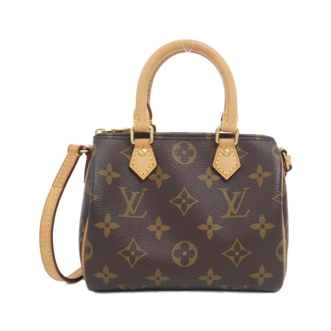 Louis Vuitton Monogram Nano Speedy M61252 Boston Bag: --- Catalog ---Category: SizeSize (HxWxD): 11cm x 16cm x 9cm / 4.33'' x 6.29'' x 3.54''Category: DesignType: Boston bagColor: MarronGender: WomenMaterial: Coated canvas Hardware Color: GoldCategory: