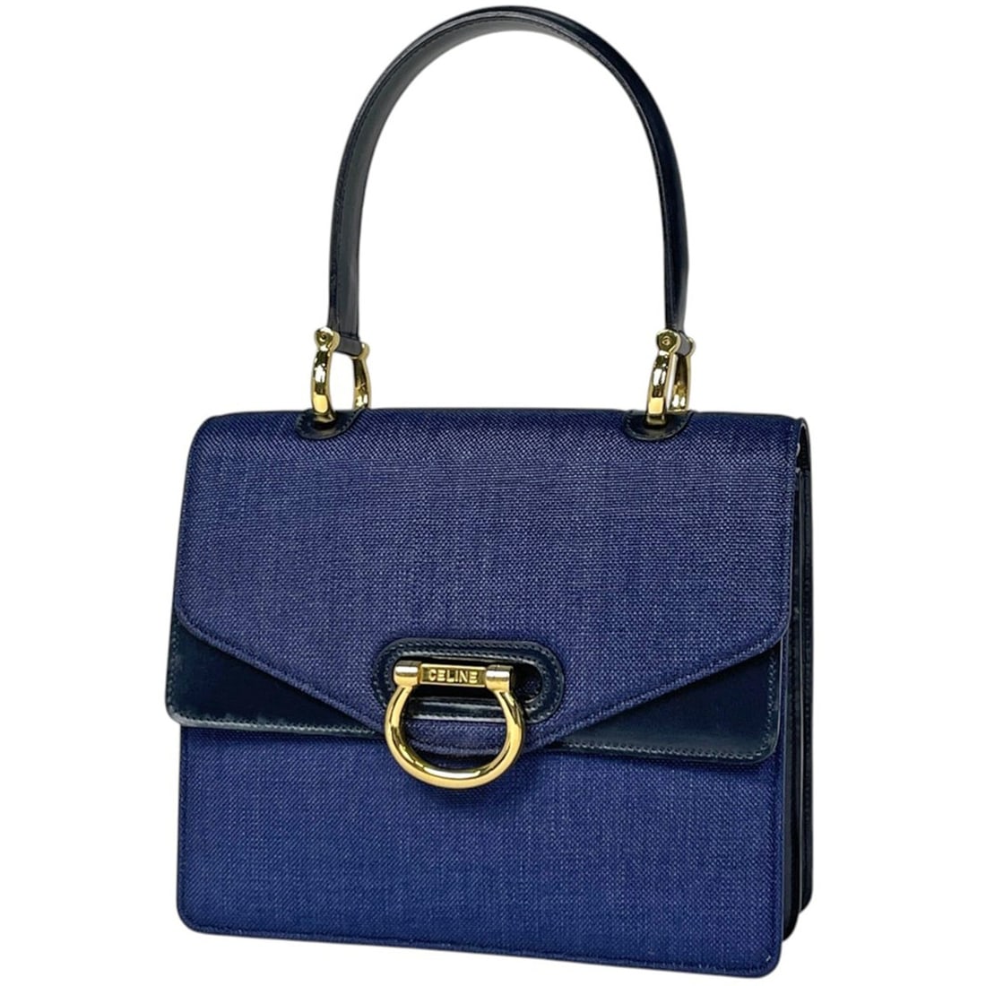 Celine CELINE handbag, double flap, canvas, navy, women's.: --- Catalog ---Category: SizeSize (HxWxD): 18cm x 21.5cm x 8cm / 7.08'' x 8.46'' x 3.14''Category: DesignType: HandbagColor: NavyGender: WomenMaterial: Canvas , Leather Category: GeneralBrand: Celine-