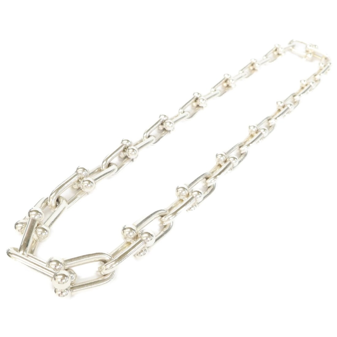 TIFFANY&Co. Tiffany & Co. AG925 96.8g Hardware Graduated Link Necklace - Silver Men's: --- Catalog ---Category: SizeNeck Circumference: 39 cm / 15.35''Category: DesignColor: SilverGender: MenMaterial: Silver 925Necklace Type: NecklaceCategory: GeneralBrand: Tiffany--- Item List ---Secti