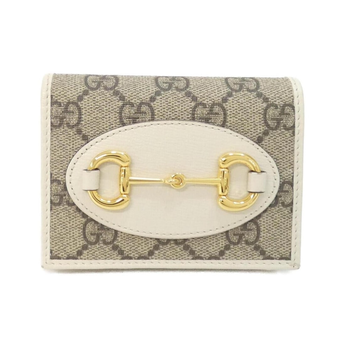 Gucci HORSEBIT 1955 621887 92TCG Wallet: --- Catalog ---Category: SizeSize (HxWxD): 8cm x 11cm x 3cm / 3.14'' x 4.33'' x 1.18''Category: DesignType: Wallet (bi-fold)Color: Beige, WhiteGender: WomenMaterial: GG Supreme , Leather Category: