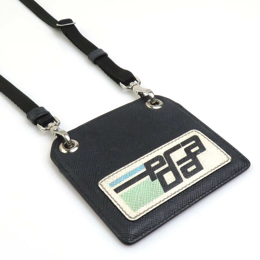 Prada PRADA Neck Strap Business Card Holder/Card Case Holder Leather Black Silver Men's e62043a: --- Catalog ---Category: DesignType: Card caseColor: BlackGender: Men,WomenMaterial: Leather Category: GeneralBrand: PradaCountry of Origin: ItalyCategory: Physical PropertiesSize (HxWxD): 8.5cm x 9.5