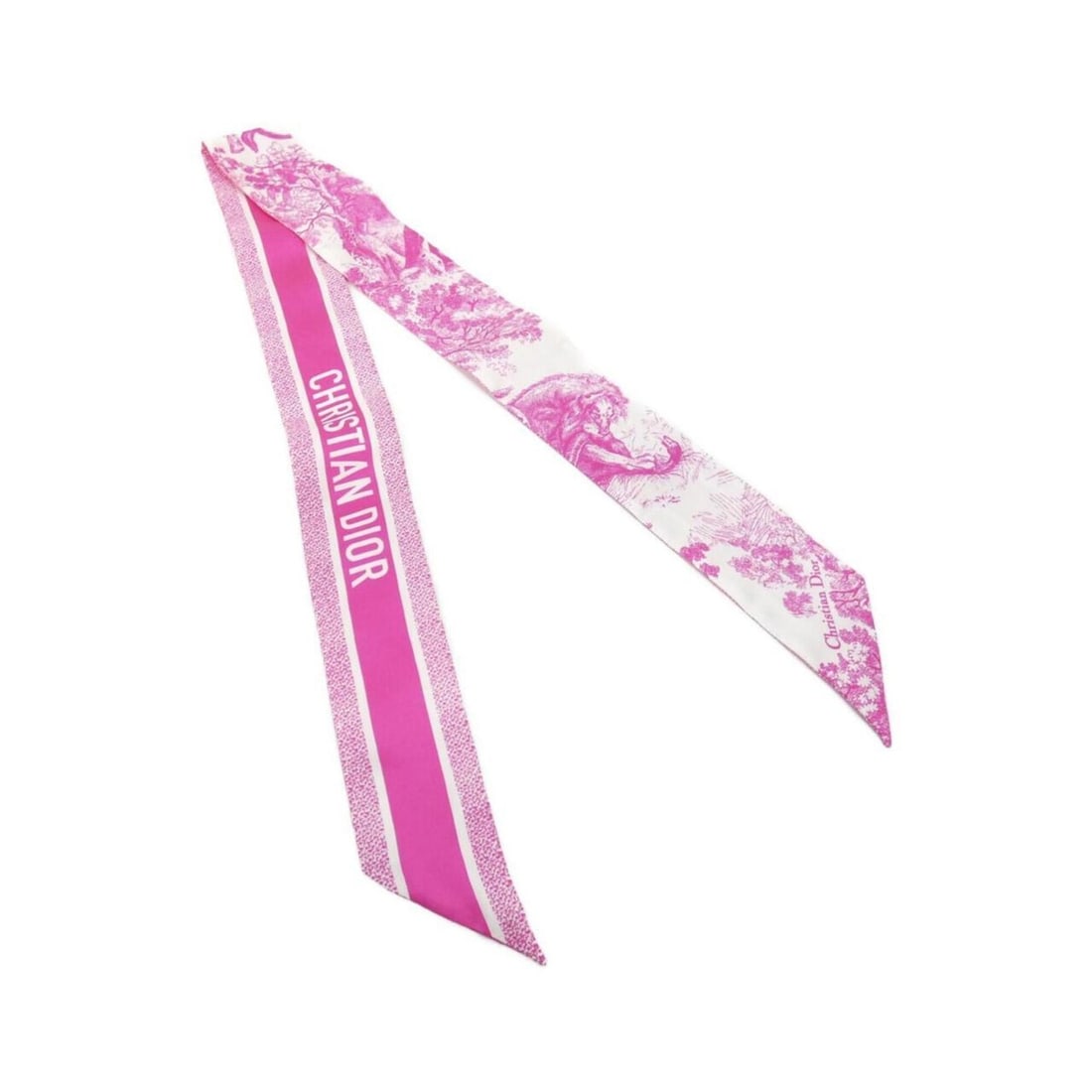 Christian Dior TOILE DE JOUY SAUVAGE 15JOU106I602 Scarf/Muffler: --- Catalog ---Category: SizeSize (LxW): 6cm x 1.05m / 2.36'' x 41.33''Category: DesignType: ScarfColor: PinkGender: WomenMaterial: Silk Category: GeneralMPN: 15JOU106I602Brand: Christian Dior---