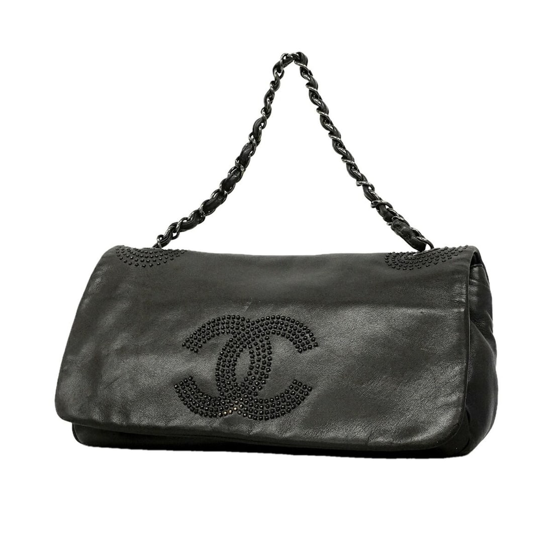 Chanel Shoulder Bag, Chain Shoulder, Lambskin, Black, Women's: --- Catalog ---Category: SizeSize (HxWxD): 19cm x 30.5cm x 7cm / 7.48'' x 12'' x 2.75''Category: DesignType: Shoulder bagColor: BlackGender: WomenMaterial: Leather Hardware Color: SilverLeather/Fur Ty
