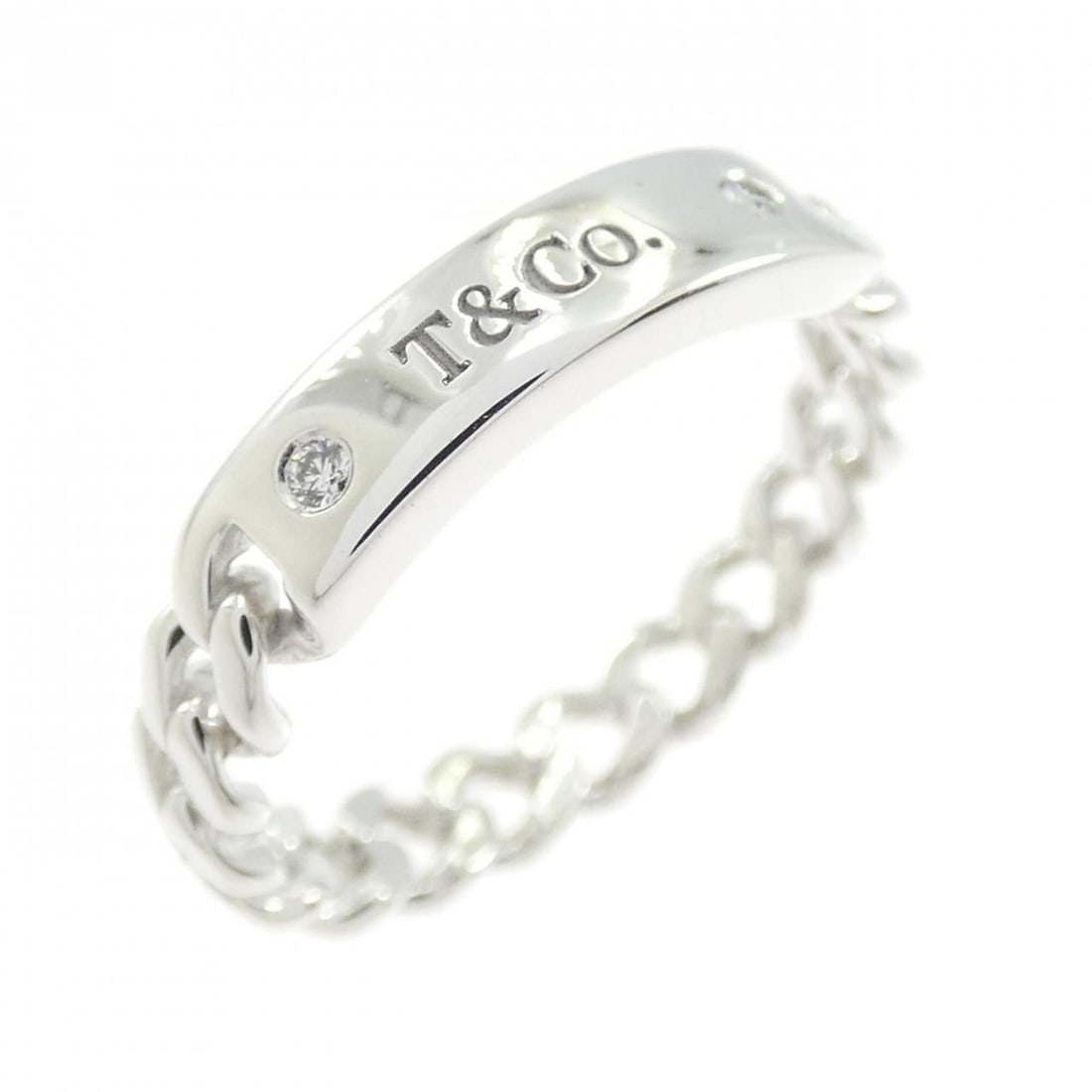 Tiffany HardWear Micro Link Ring: --- Catalog ---Category: SizeJP Size: 8.5US Size: 4.5Category: DesignType: Band ringStone: DiamondGender: WomenMaterial: White gold (18K)Category: GeneralBrand: Tiffany--- Item List ---Section:
