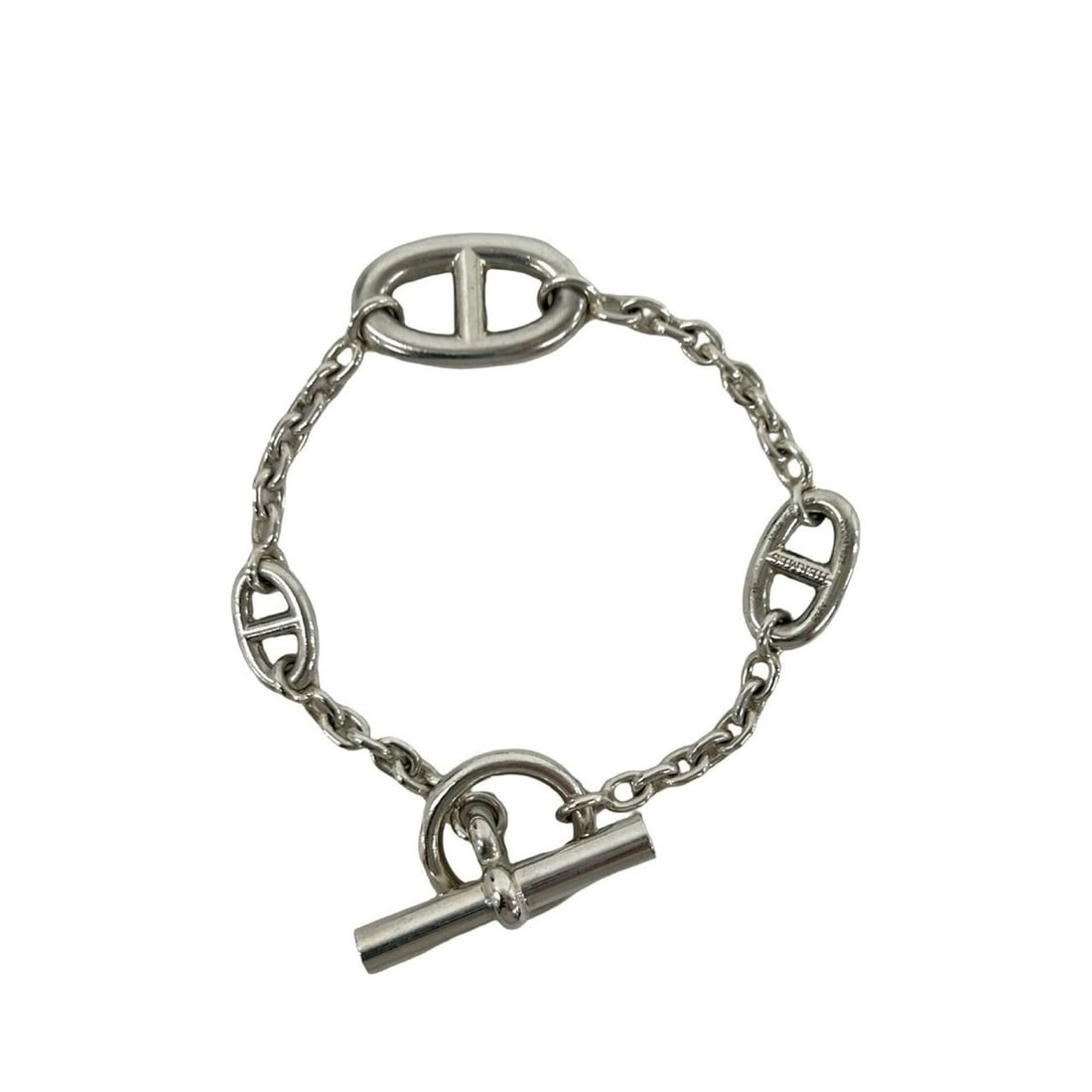 HERMES Farandole LG Bracelet, Sterling Silver 925 Chain Bangle Accessory, Silver, Item Number 38815 (1 of 16)