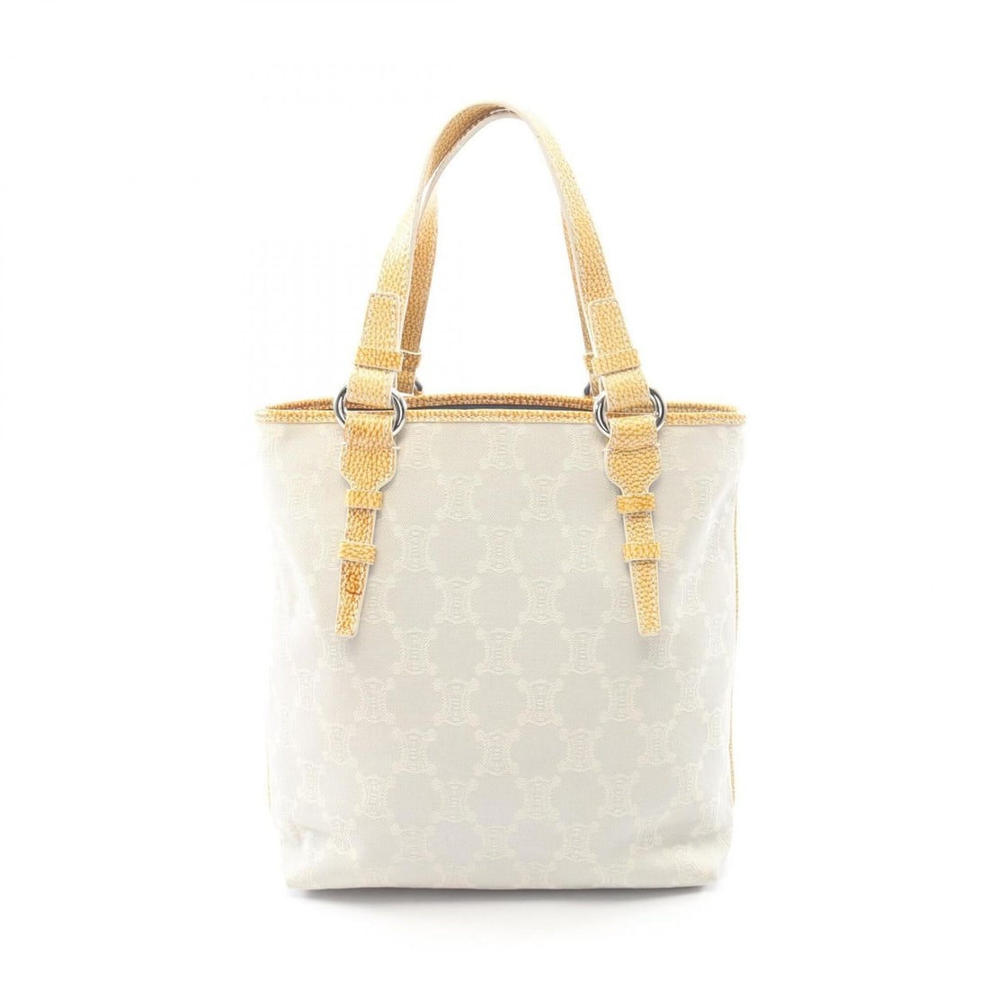 Celine Paris Macadam Tote Bag Handbag Canvas Leather Women's Gray/Yellow: --- Catalog ---Category: SizeSize (HxWxD): 28cm x 26cm x 10cm / 11.02'' x 10.23'' x 3.93''Category: DesignType: Handbag, Tote bagColor: Gray, YellowGender: WomenMaterial: Canvas Category: GeneralBrand