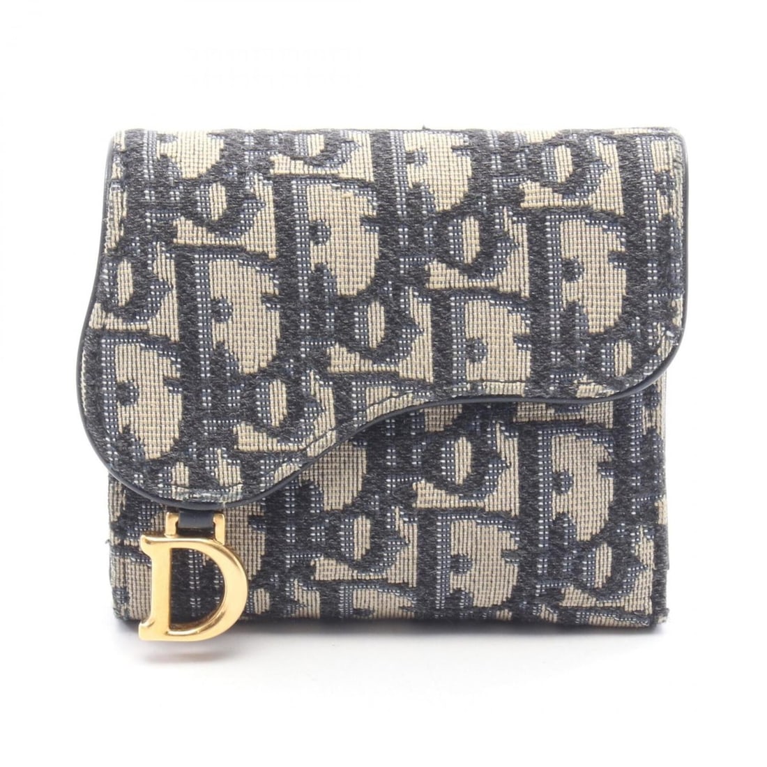 Christian Dior Dior SADDLE Saddle Bag Oblique Tri-fold Wallet, Canvas Leather, Women's, Navy/Beige: --- Catalog ---Category: SizeSize (HxWxD): 9cm x 10cm x 2cm / 3.54'' x 3.93'' x 0.78''Category: DesignType: Wallet (tri-fold)Color: Beige, NavyGender: WomenMaterial: Canvas Category: GeneralBrand: