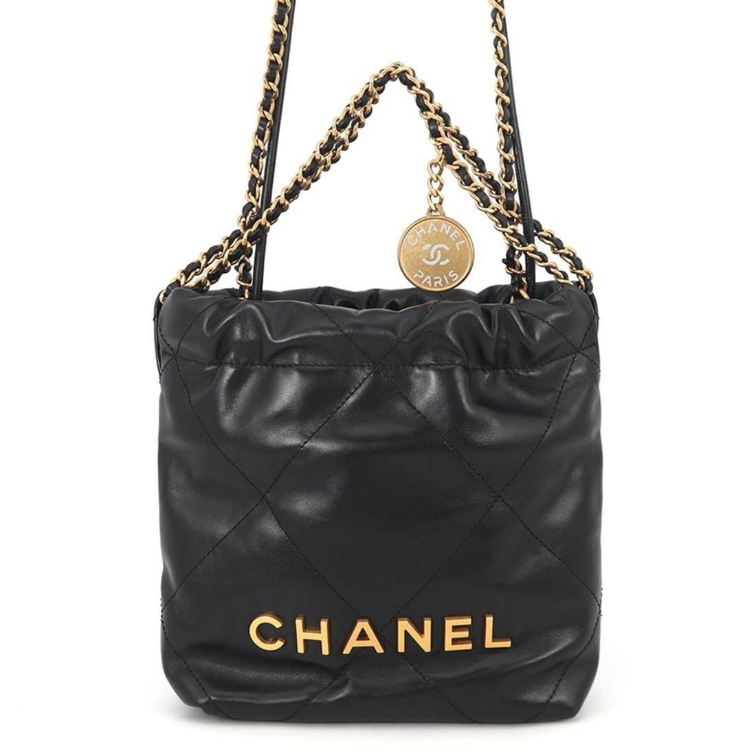 Chanel handbag CHANEL 22 Mini Coco Mark Shiny Calf Leather AS3980 2-way shoulder bag Black for women: --- Catalog ---Category: SizeSize (HxWxD): 20cm x 22cm x 6.5cm / 7.87'' x 8.66'' x 2.55''Category: DesignType: HandbagColor: BlackGender: WomenCategory: GeneralMPN: AS3980Brand: ChanelCountry of