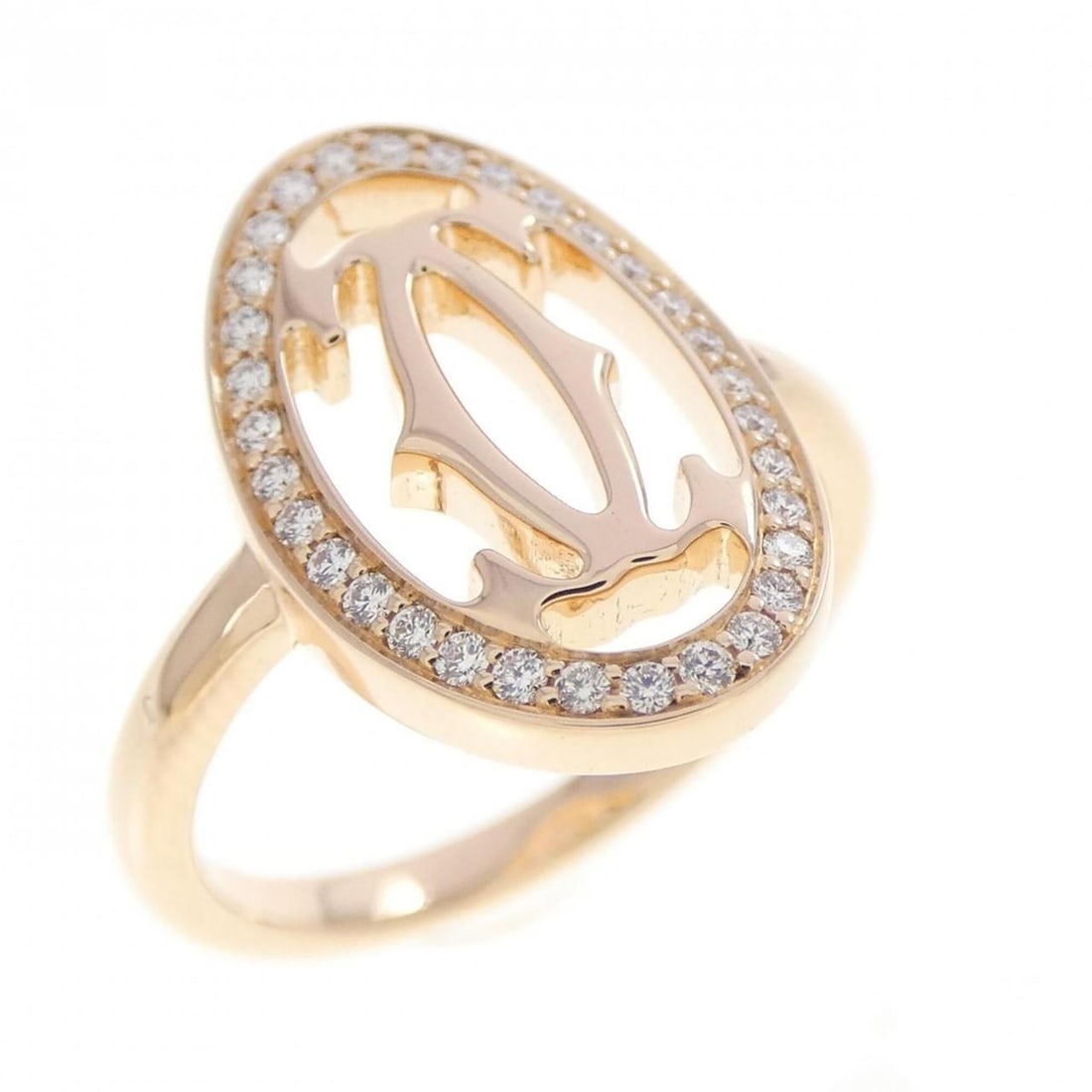 Cartier logo ring: --- Catalog ---Category: SizeUS Size: 4Brand Size: 47Category: DesignType: Band ringStone: DiamondGender: WomenMaterial: Pink gold (18K)Category: GeneralMPN: B4093200Brand: Cartier--- Item List