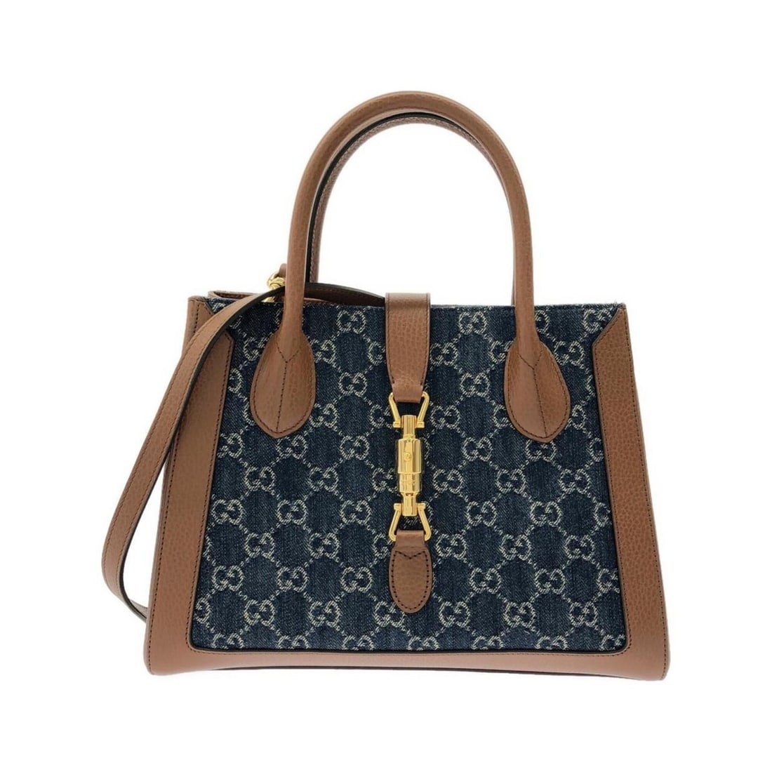 Gucci JACKIE 1961 649016 2KQGG Handbag: --- Catalog ---Category: SizeSize (HxWxD): 23cm x 30cm x 10cm / 9.05'' x 11.81'' x 3.93''Category: DesignType: HandbagColor: Brown, Dark blueGender: Women,MenMaterial: Jacquard , Denim , Leather Categ